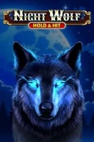 Night Wolf Hold & Hit – Slot featuring a glowing blue-eyed wolf in the night